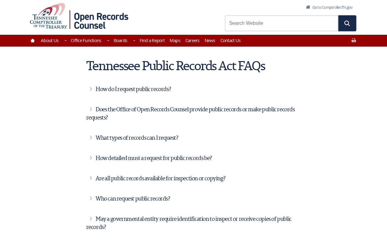 Tennessee public records guidance for Chester County Jail release records